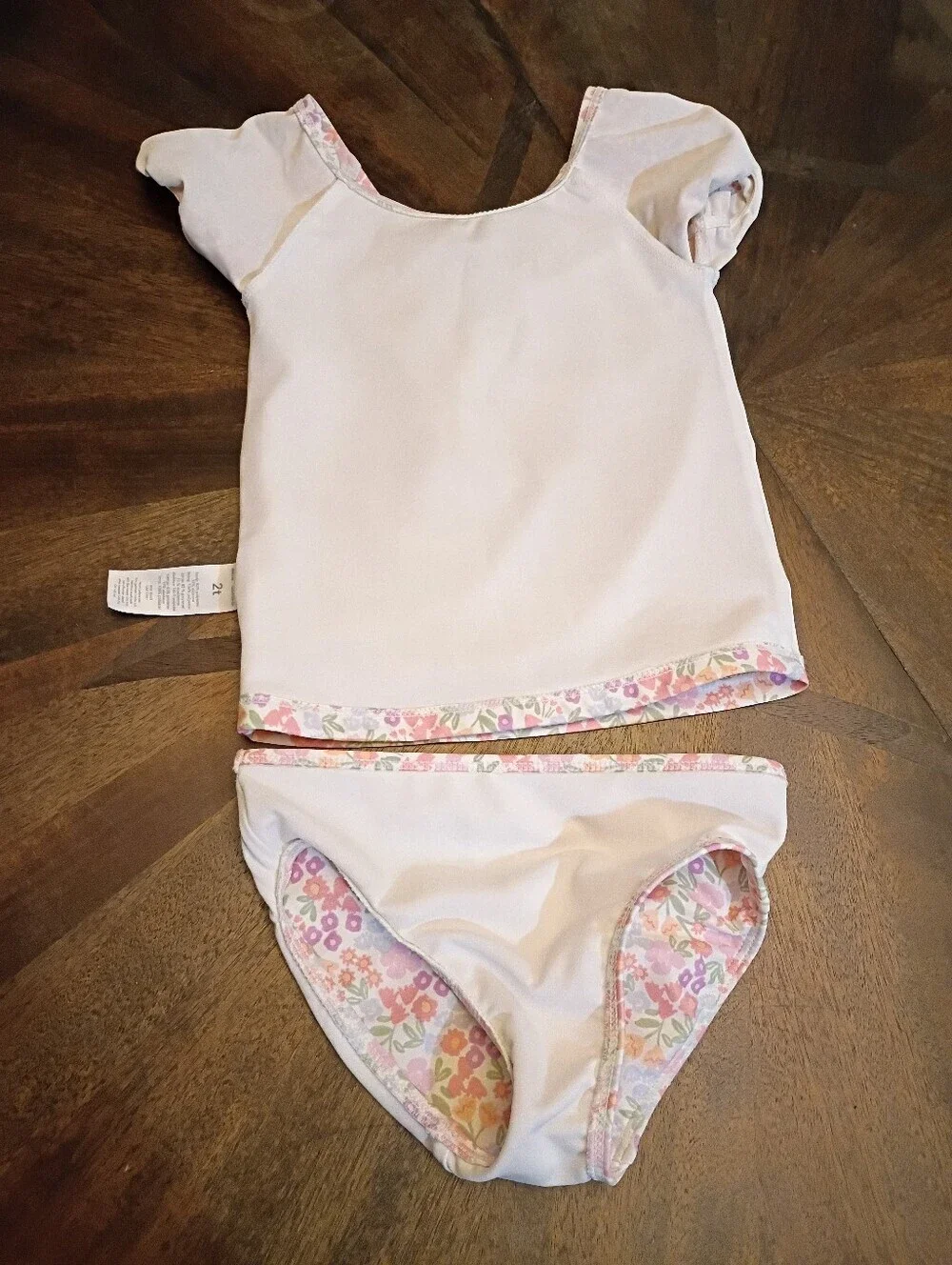 Carter’s Just One You 2T Floral Two Piece Swimsuit Tod Girls Pink Puff Sleeve